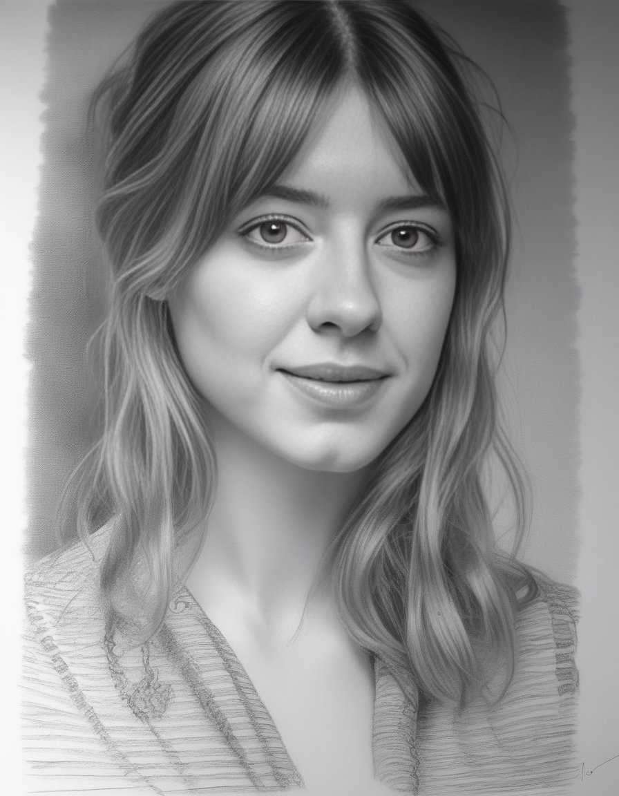 DaisyEdgarJones,<lora:DaisyEdgarJonesSDXL:1>, sketching on ivory paper with charcoal pencil, in the style of realistic hyper-detailed portraits, digital airbrushing, monochrome , commission for, i can't believe how beautiful this is