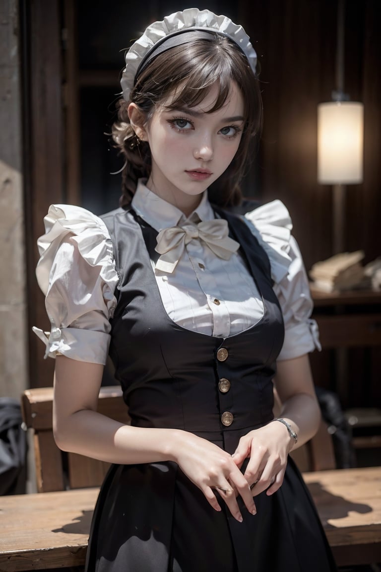female, ((masterpiece, best quality, ultra detailed, absurdres),mechanic, maid
