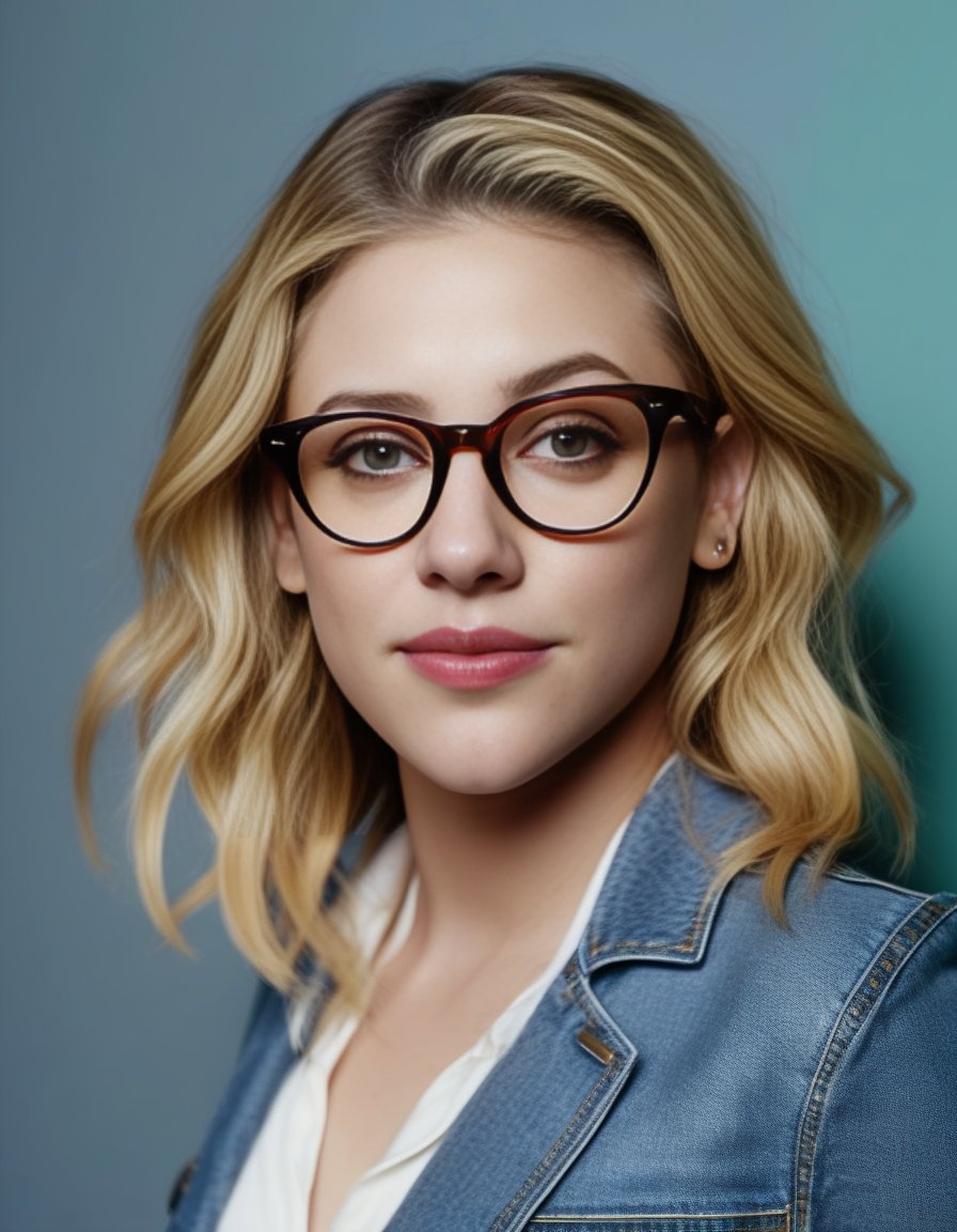 <lora:LiliReinhartSDXL:1>,RAW photo, as LiliReinhart wearing glasses, 8k uhd, dslr, soft lighting, high quality, film grain, Fujifilm XT3