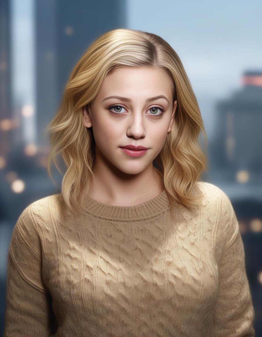 LiliReinhart,<lora:LiliReinhartSDXL:1>,masterpiece,beautiful,extremely detailed,(ultra high res),(8k UHD best quality), (realistic, photo-realistic:1.37), depth_of,field, blurry_background, photo_inset,Dramatic lighting,reference_inset,photo_background,brown_eyes,photorealistic,looking_at_viewer,1girl,shiny skin,detailed skin,(((sweater)))