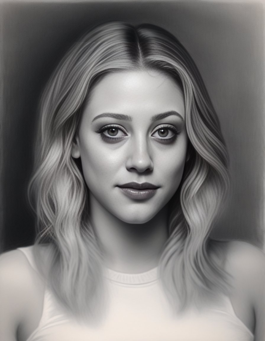 LiliReinhart,<lora:LiliReinhartSDXL:1>charcoal drawing of a girl by timothy, in the style of hyper-realistic sci-fi, detailed perfection, hyper-realistic details, realistic human figures, heavy use of palette knives, hyper-realistic pop, frayed