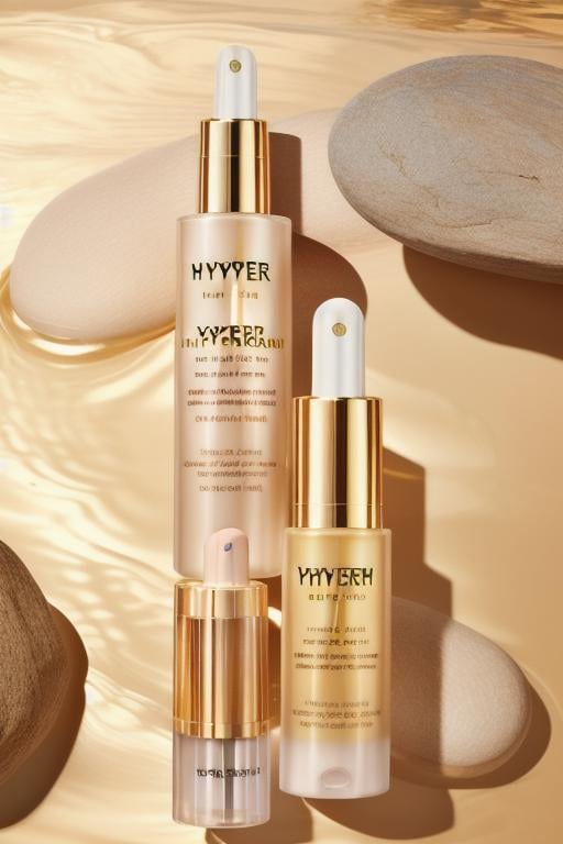 (Hyper quality:1.41),High resolution,Colorful,Extreme Details,Vivid Colors,(masterpiece:1.42),golden water,golden background,waves,a skincare product,rocks,<lora:MooMoo-Golden Cosmetic:1>,