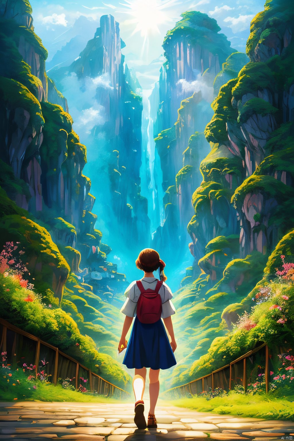  ghibli artwork a girl, dramatic, key visual, vibrant, highly detailed, studio anime, anima color