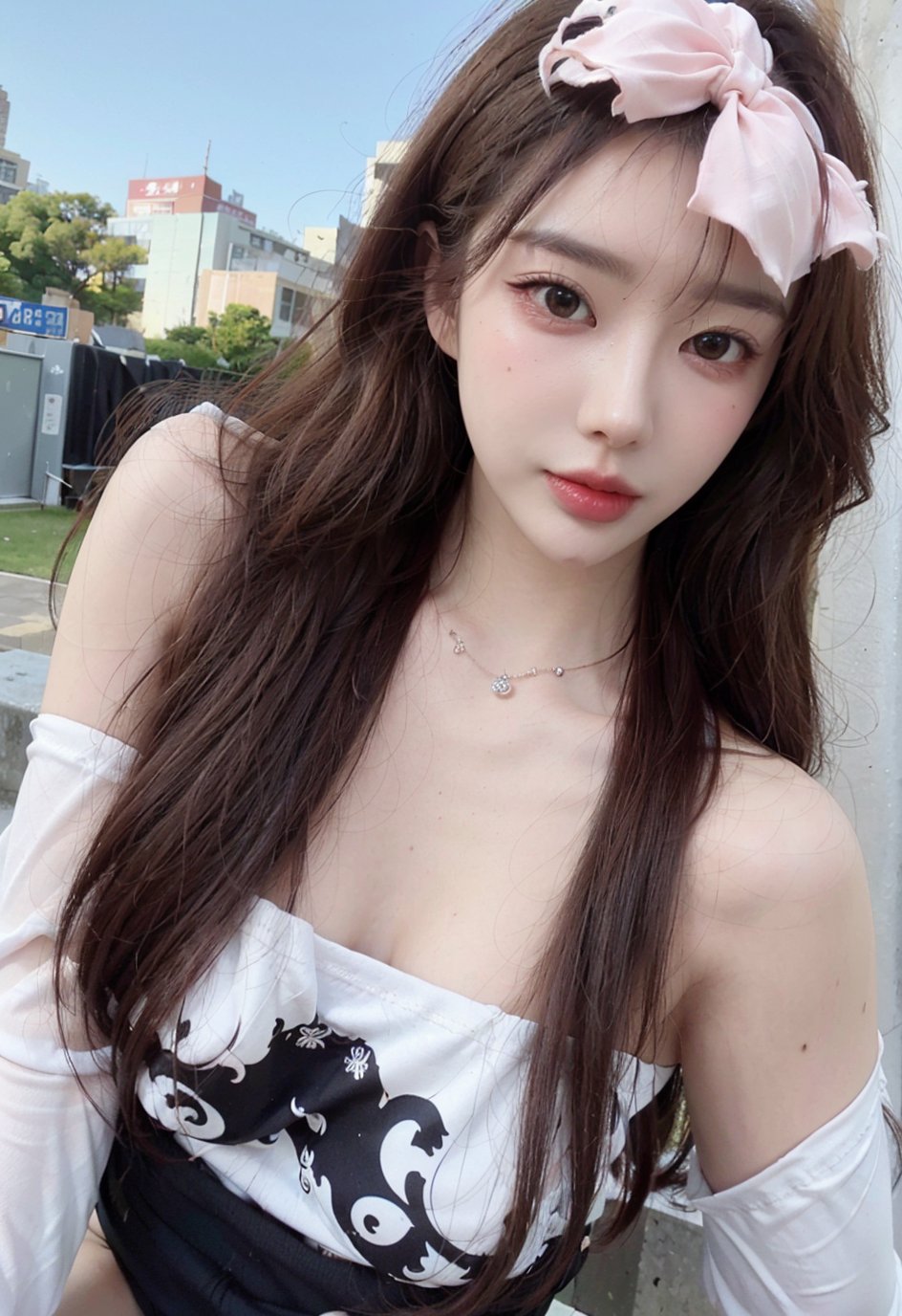 (Korean women), middle-aged women are tall and have enviable breasts. She has long, wavy brown hair, and her hair looks shiny and healthy,1girl,{{{{{full-body}}}}},(Full body),(Single photo),(Front view),1 girl, In the photo taken with a high-definition camera, she appears in a long shot. Her skin maintains a smooth and even skin tone with a white skin tone. ((Looking at viewer)), Casual, ((Cream long-sleeved compression offshoulder tee, jean shorts: 1.3)), Standing with legs apart, She is depicted in various poses while wearing luxurious jewellery. Her eyes are bright and vibrant, and her smiling face shows happiness and confidence. The appearance of the middle-aged woman depicted in this way is realistic and detailed, with beauty and elegance emphasized.,

Jessy, Jessy, 1 girl, smile, detailed face, a woman with long black hair ,(((bright_pink_dress:1.5))), hands_and_knees, all-fours, face_down_ass_up, 
 (beautiful_detailed_light), outdoor scene, (night light),  led lighting, magnificent light, body portrait, RAW, (intricate details:1.3), (best quality:1.3), (masterpiece:1.3), (hyper realistic:1.3), best quality, 1 girl, ultra-detailed, ultra high resolution, very detailed mphysically based rendering, dynamic angle, dynamic pose, wind, 8K UHD, Vivid picture, High definition, intricate details, detailed texture, finely detailed, high detail, extremely detailed cg, High quality shadow, a realistic representation of the face, beautiful detailed, (high detailed skin, skin details), slim waist, beautiful and realistic and detailed hands and fingers:1, best ratio four finger and one thumb, (detailed face, detailed eyes, beautiful face), ((korean beauty, kpop idol, ulzzang, korean celebrity, korean cute, korean actress, korean, a beautiful 18 years old beautiful korean girl)), (high detailed skin, skin details), Detailed beautiful delicate face, Detailed beautiful delicate eyes, a face of perfect proportion, (beautiful and realistic and detailed hands and fingers:1.3), (Big breasts:1.3), (full body shot:1.3), (long legs:1.3), (sparkling eyes:1.3), (sparkling lips:1.3), taken by Canon EOS, SIGMA Art Lens 35mm F1.4, ISO 200 Shutter Speed 2000, Vivid ((korean beauty, kpop idol, ulzzang, korean celebrity, korean cute, korean actress, korean, 인스타 여신:1.3, a beautiful 18 years old beautiful korean girl)), (blue eye), (black long hair),chanel_jewelry, chanel_bag, vancleef_necklace,hourglass bodyshape ,Sara, looking_at_viewer,