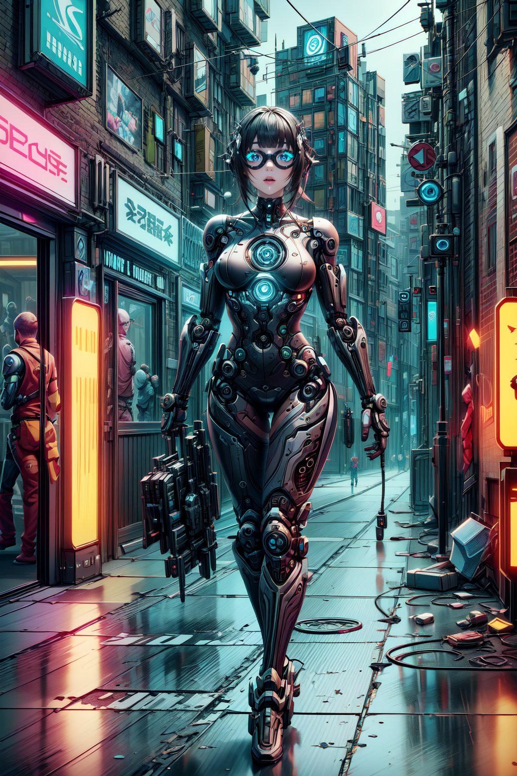Cyberpunk style props, Step into the gritty streets of a cyberpunk metropolis with these visually descriptive and detailed props. From augmented reality glasses to robotic limbs, these stylistic renderings will bring your futuristic vision to life.