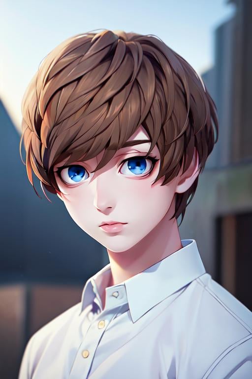 (best quality:1.1), (masterpiece:1.4), photorealistic, , , , anime coloring, (semi-realistic:1.4), 1boy, solo, male focus, <lora:shiki_andou:0.8>, shiki_andou, brown hair, blue eyes, , The Valley of the Damned, High definition