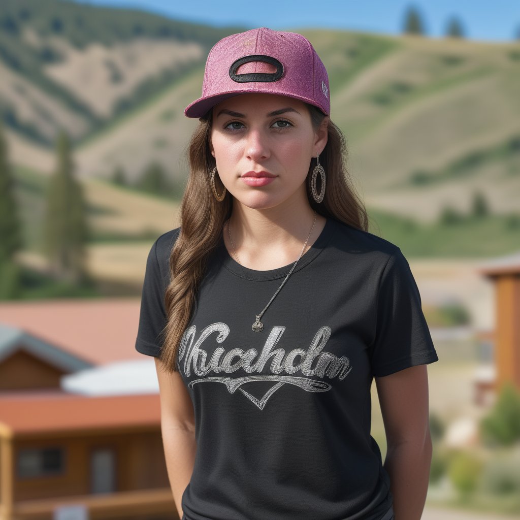 Portrait Photo of mrlhgr, girl gangsta rapper, Ketchum idaho background,mrlghr,<lora:659095807385103906:1.0>