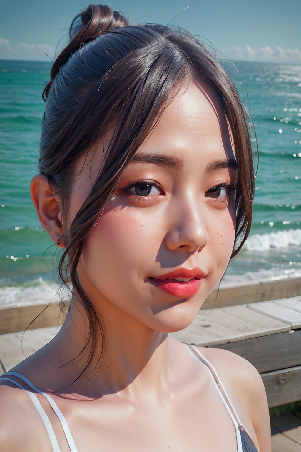 1girl, albee, (Beautiful face), (photo realistic:1.3), rim lighting, (high detailed skin:1.2), sunshine, beach, (Seaside background:1.2), pink string bikini, 8k uhd, dslr, high quality, high resolution, Bokeh, (realistic:1.3),
8k uhd, dslr, high quality, high resolution, 4k, 8k, Bokeh, absurdres, (realistic:1.3),Detailedface,better_hands,JeeSoo 