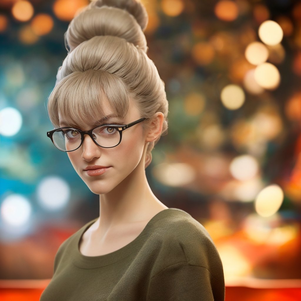 Portrait Photo of vjvx, lvrn hairstyle, depth of field, blurry_background