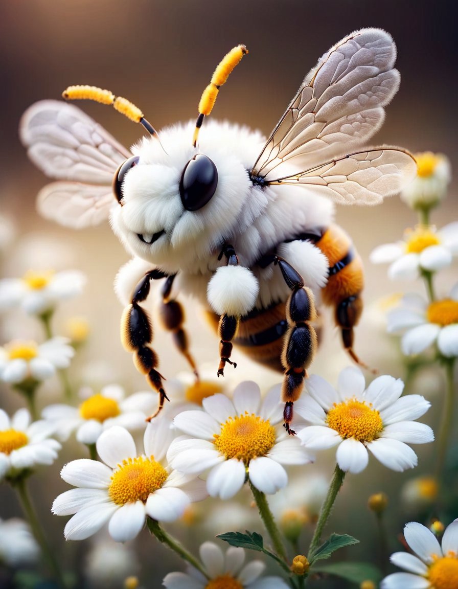 flower, no humans, wings, bug, blurry, white flower, bee, depth of field, bee wings, antennae <lora:ral-flufblz:1> ral-flufblz