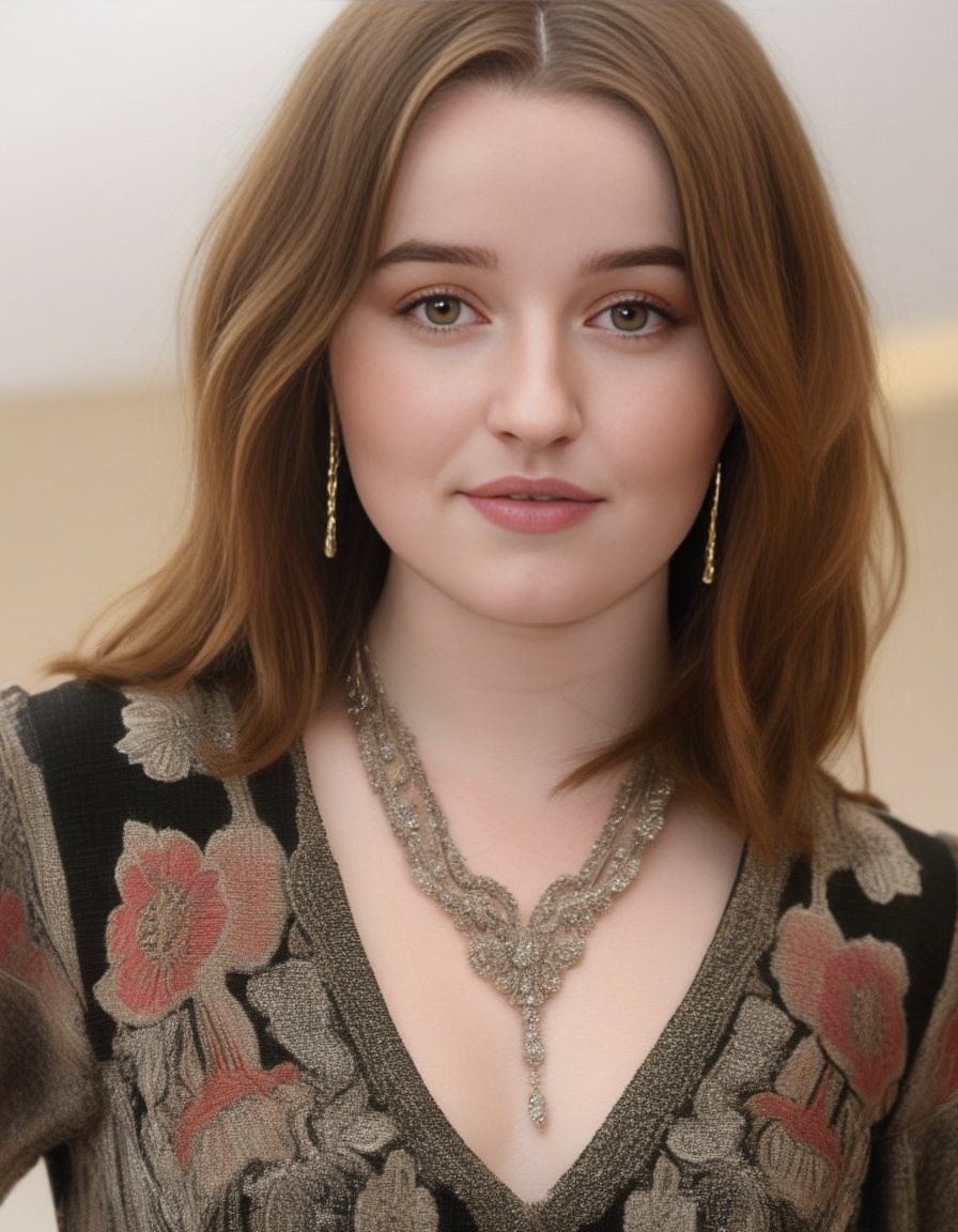 KaitlynDever,<lora:KaitlynDeverSDXL:1>,A close-up portrait of a young beautiful (Scottish | French | Spanish | Iraqi ) girl, soft natural skin, long layered bob hair style, slim with curves, Persian Paisley shirt, beautiful diamond necklaces and rings, highly details, soft lighting, {{{masterpiece))), (((super-realistic)))