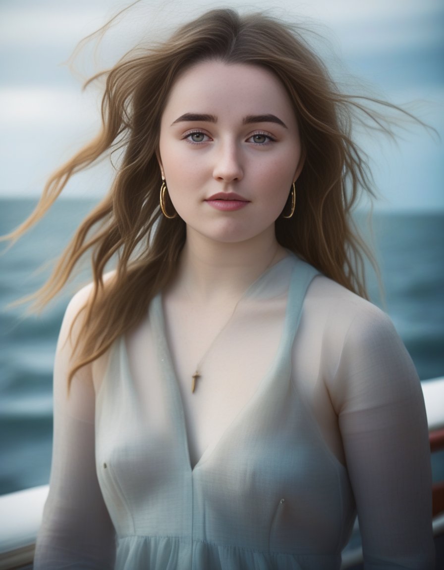 KaitlynDever,<lora:KaitlynDeverSDXL:1>,A young woman's gaze fixed on a distant horizon, lips pursed in determination, wind whipping through her hair, a lone sailboat visible on the ocean's edge. (Dream chasing, yearning for adventure, unwavering ambition)