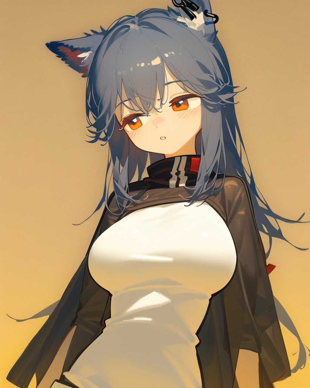 1girl, texas (arknights),  tianliang duohe fangdongye, konya karasue,  large breasts