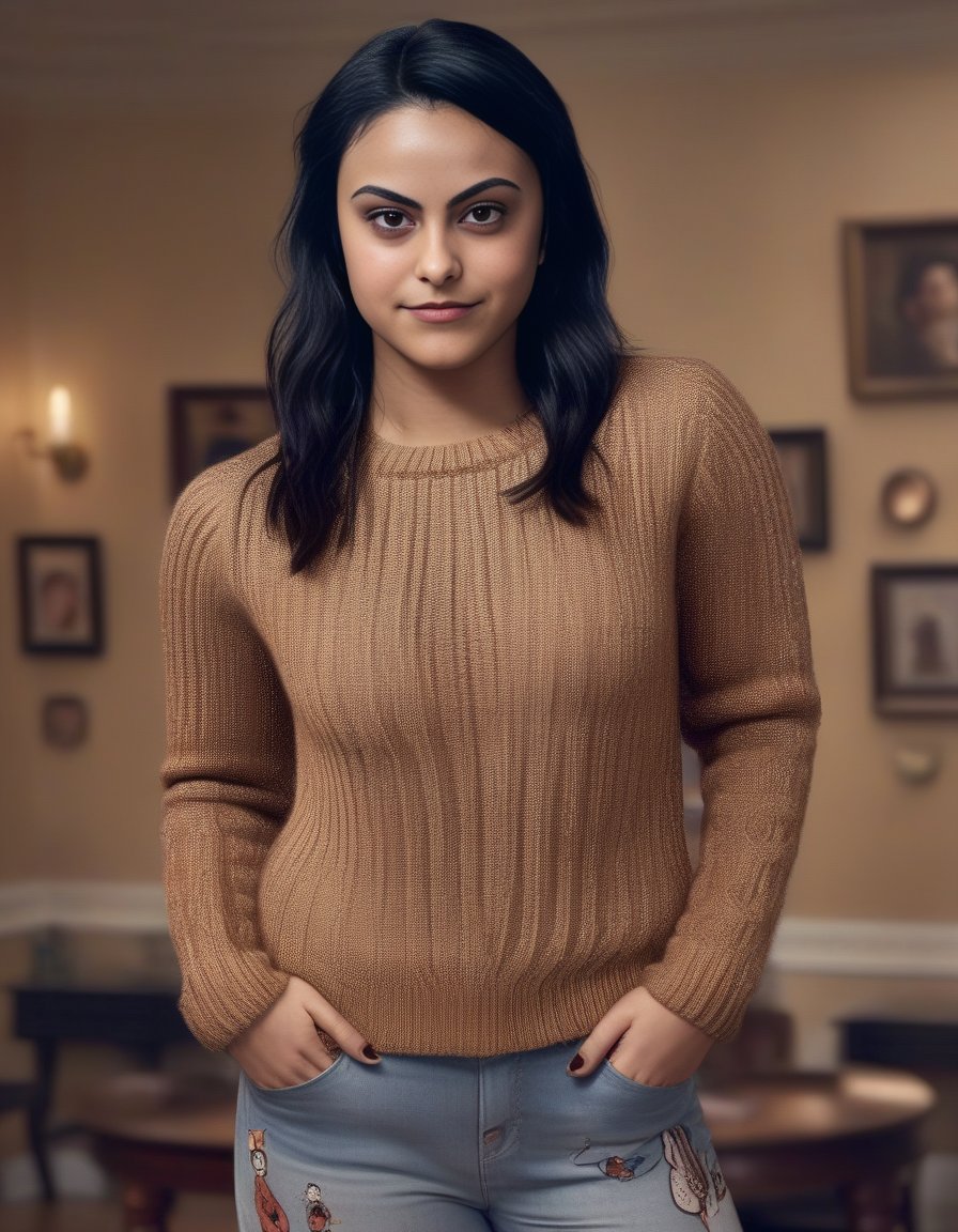 CamilaMendes,<lora:CamilaMendesSDXL:1>,masterpiece,beautiful,extremely detailed,(ultra high res),(8k UHD best quality), (realistic, photo-realistic:1.37), depth_of,field, blurry_background, photo_inset,Dramatic lighting,reference_inset,photo_background,brown_eyes,photorealistic,looking_at_viewer,1girl,shiny skin,detailed skin,(((sweater)))