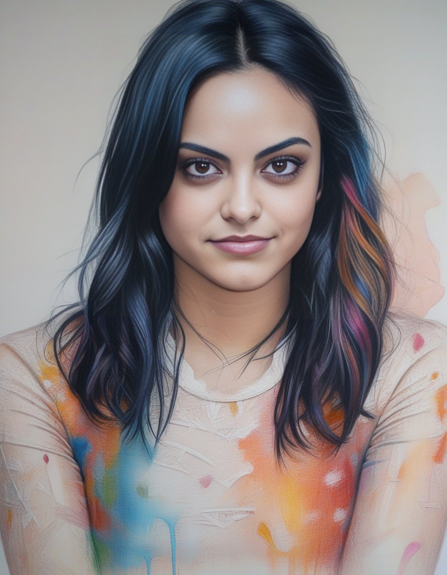 CamilaMendes,<lora:CamilaMendesSDXL:1>,A colored-pencil art of a beautiful woman.  Highly detailed. In the style of Agnes Cecile. The painting was recognized as a contest winner. It has been featured on CG Society.