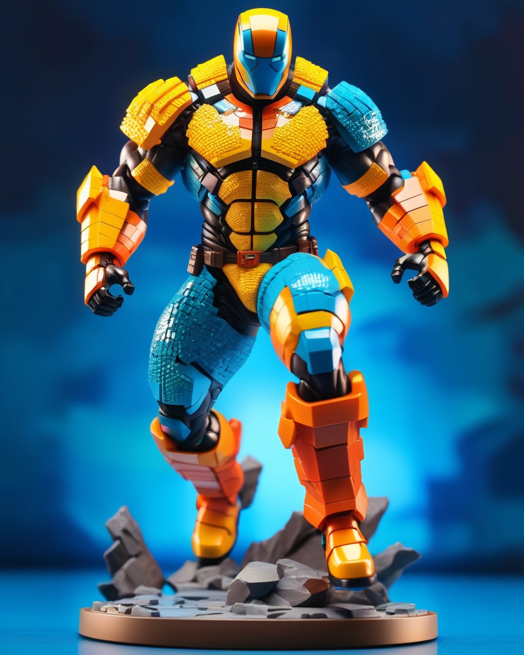 Action Figure,Full-length photo,(muscle human male :0.8),combat posture,Surrealism,from below,Surrealism,backlighting,Blocky pixelated vibrant colors recognizable characters and objects game assets,backlighting,cinematic lighting,8k,super detail,high quality,high details,UHD,award winning,anatomically correct,UHD,retina,masterpiece,ccurate,anatomically correct,textured skin:0.1),super detail,award winning,best quality,high quality,high details,16k,(moose horn:-0.2),(back:0.5),realistic style,fullbody,( god statues in the background:0.9),(dynamic posture:1.3),random posture,(bold colors:1.1),(expressive:1.3),(emotional:1.5),<lora:XL名画Oriental_romantic_paintings_by_Lawrence_Alma-Tadema_Academicism:0.2>,<lora:艺术增强LORA_XL_more_art-full_v1:0.27>,bare foot,plastic collectable action figure,collectable toy action figure,