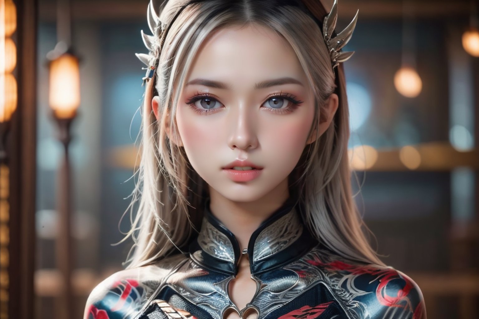 ((masterpiece)), ((best quality)), ((illustration)), extremely detailed,style girl, long shot, small breast,light grey very_long_hair, scifi hair ornaments, beautiful detailed deep eyes, beautiful detailed sky, beautifuldetailed water, cinematic lighting