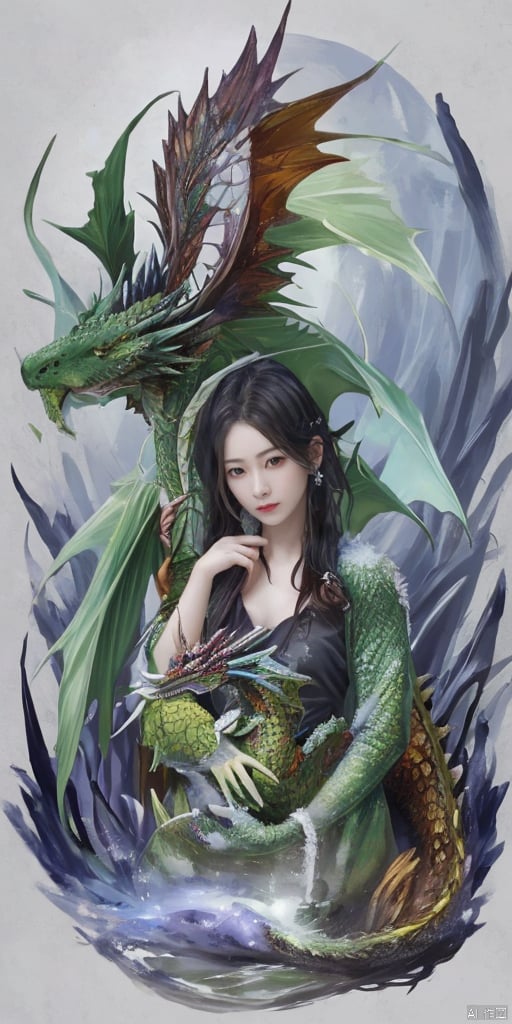  Girl and Dragon,1girl,flower