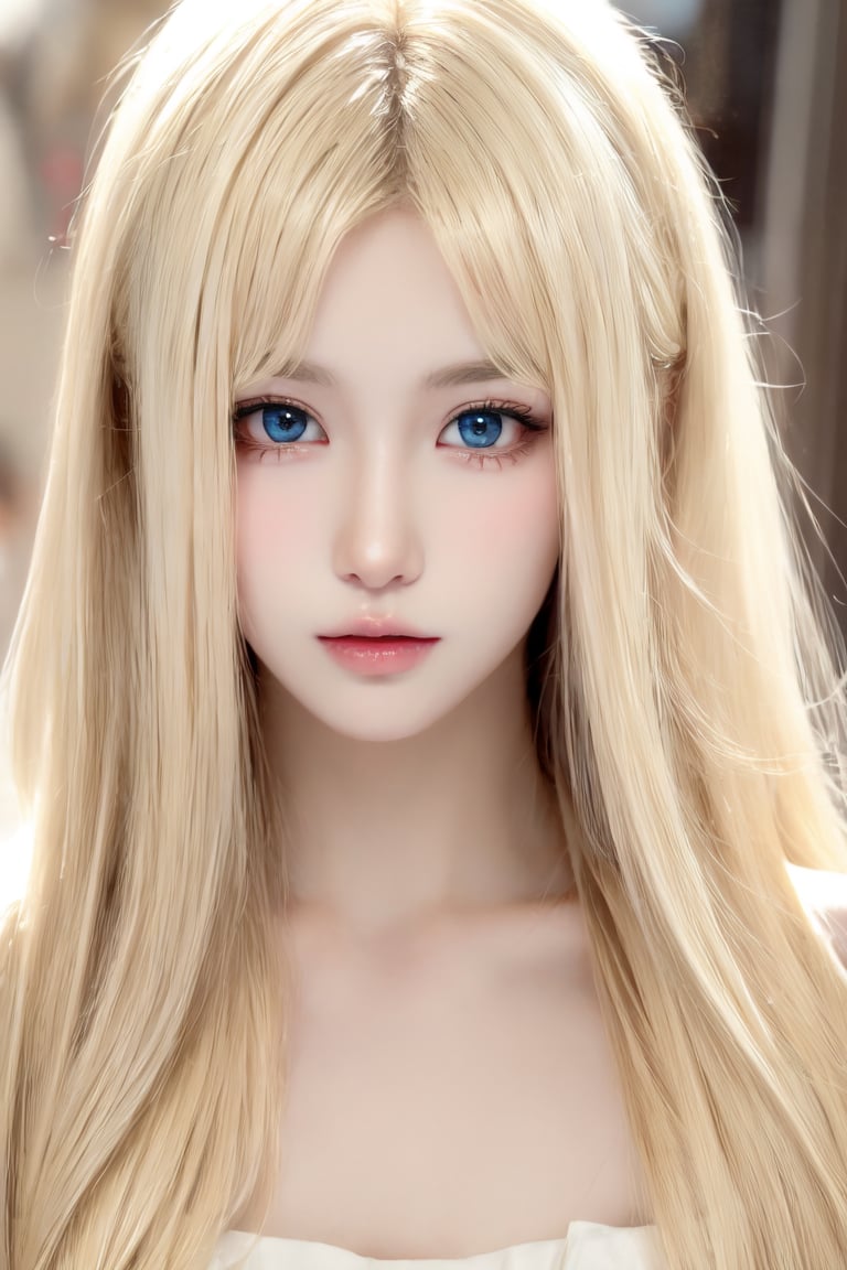 blond woman with blue eyes and long hair posing for a picture, with long blond hair, long blonde hair and big eyes, very pretty model, long blonde hair and large eyes, pale porcelain white skin, blonde hair and large eyes, with long hair and piercing eyes, portrait of kim petras, pale-skinned persian girl, with very long blonde hair, with pale skin