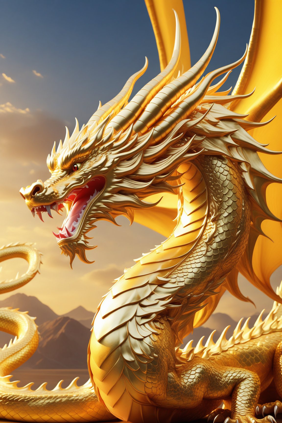 A smooth Chinese golden dragon,  flaming dragon snake,  dragon oil painting,  Chinese dragon,  perfect smooth body lines,  golden dragon,  flaming dragon,  majestic Chinese dragon,  phoenix dragon,  Chinese dragon concept art,  dragon art,  dragon god,  dragon on a yellow background,  ultra high definition,  realistic,  rich in detail,  perfect UHD image quality,  neon colors,  ultra fine edges,  incredible,  perfect golden ratio compositions,  magical fine technological lines,  cinematic,  high definition,  fine light and shadow,  high detail,  3D rendering,<lora:EMS-24184-EMS:1.400000>,<lora:EMS-22494-EMS:1.500000>,<lora:EMS-20443-EMS:1.600000>