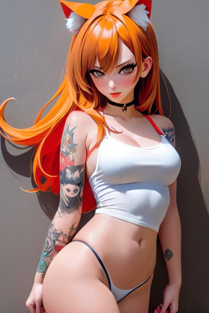 a woman with a tattoo on her arm and a cat ears, seductive anime girl, extremely detailed artgerm, clean detailed anime art, artwork in the style of guweiz, artgerm colorful!!!, anime girl, beautiful anime girl, anime character; full body art, detailed anime artwork, beautiful anime art style, beautiful alluring anime woman