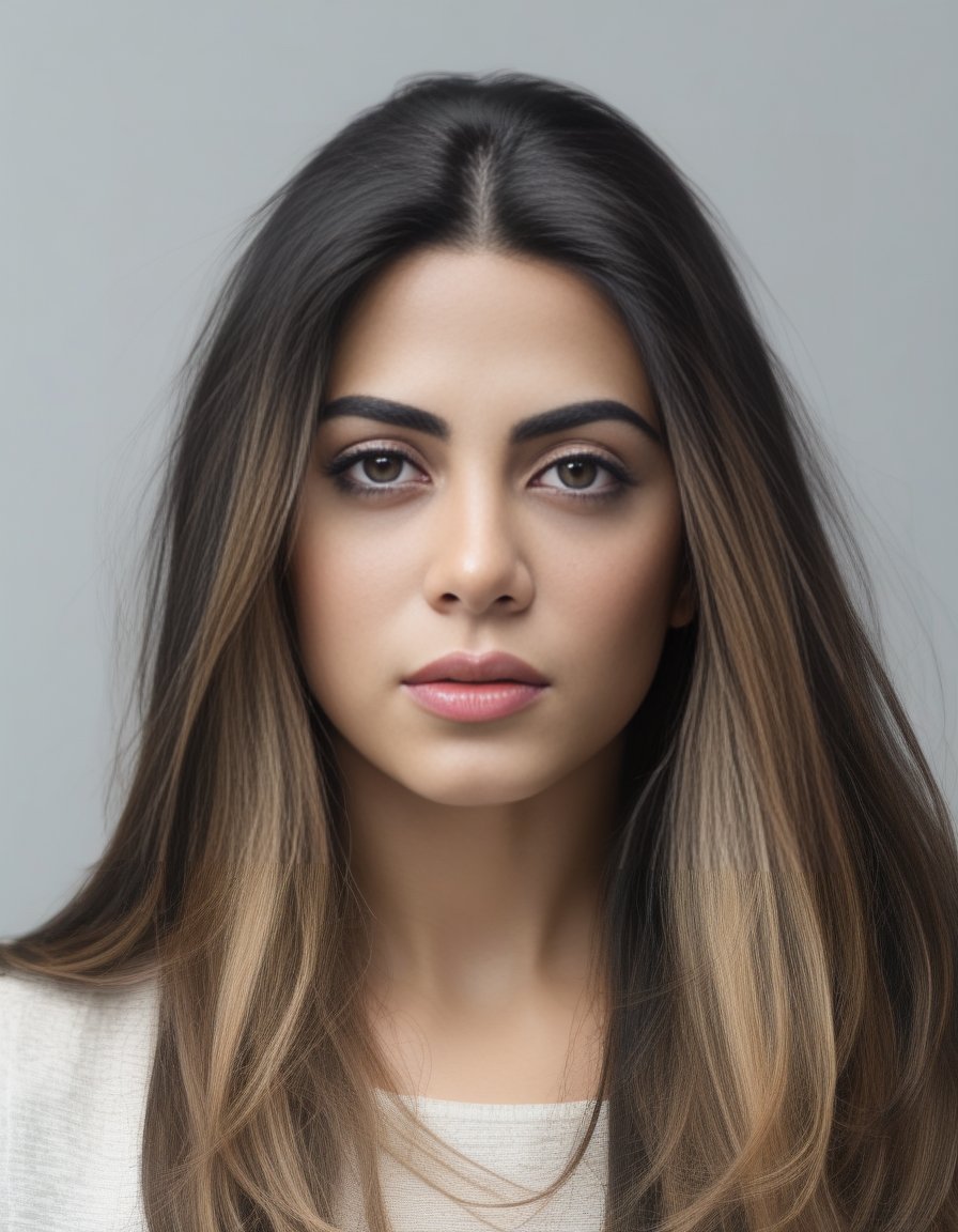 EmeraudeToubia,<lora:EmeraudeToubiaSDXL:1>, a Realistic portrait of  woman, solo, long hair, looking at viewer, blonde hair, simple background, closed mouth, grey background, black eyes, lips, portrait, realistic, professional Photography, Photorealistic, detailed eyes, RAW, analog, sharp focus, 8k, HD, DSLR, high quality, Fujifilm XT3, film grain, award winning, masterpiece