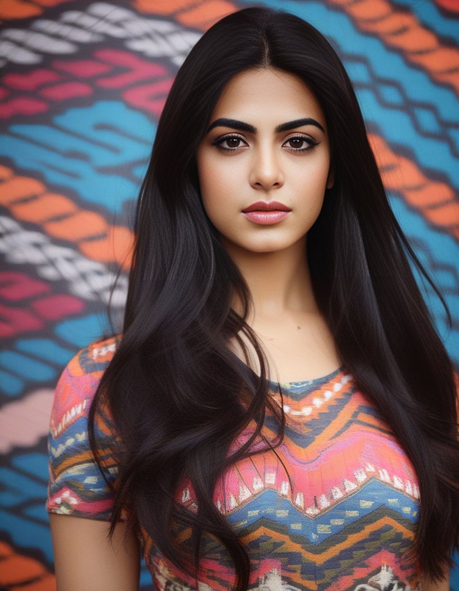 EmeraudeToubia,<lora:EmeraudeToubiaSDXL:1>,A close-up portrait of a young girl, fishtail braid style, slim with curves, ikat motive shirt, captured by a randomly selected photographer. This image, characterized by its minimalism style and outdoor background that was recognized as a contest winner. It has been featured on CG Society.