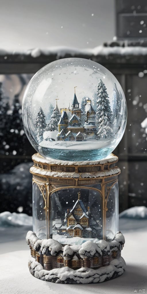  Snow Globe,castle, Sculpted