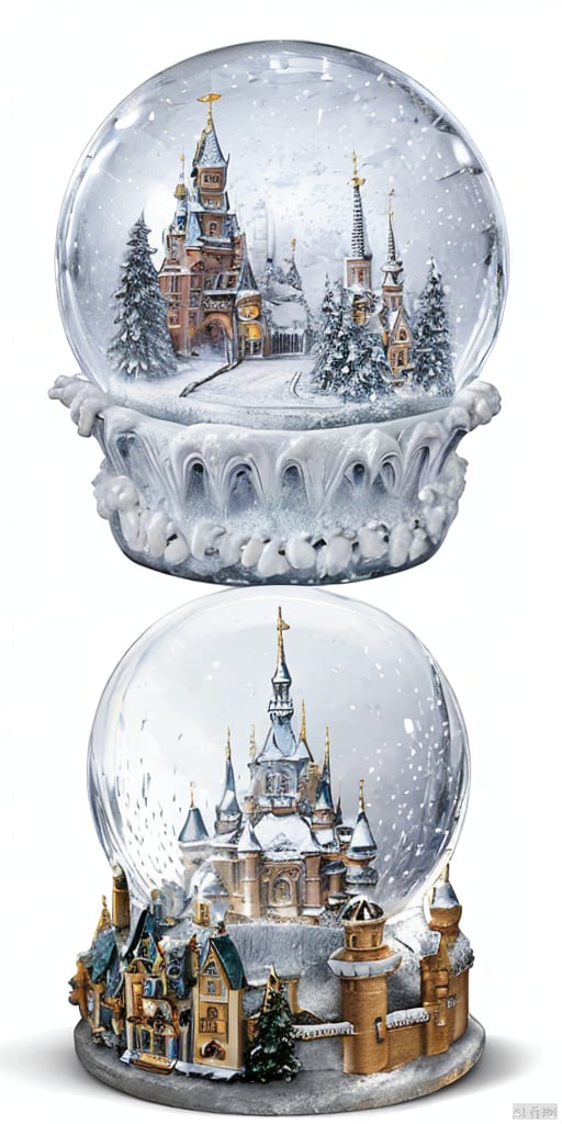  Snow Globe,castle, Sculpted