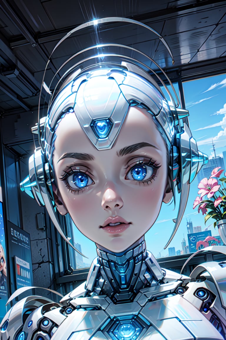 android blue Eyes,,(best quality, masterpiece),3d,futurediff ,  white skin 