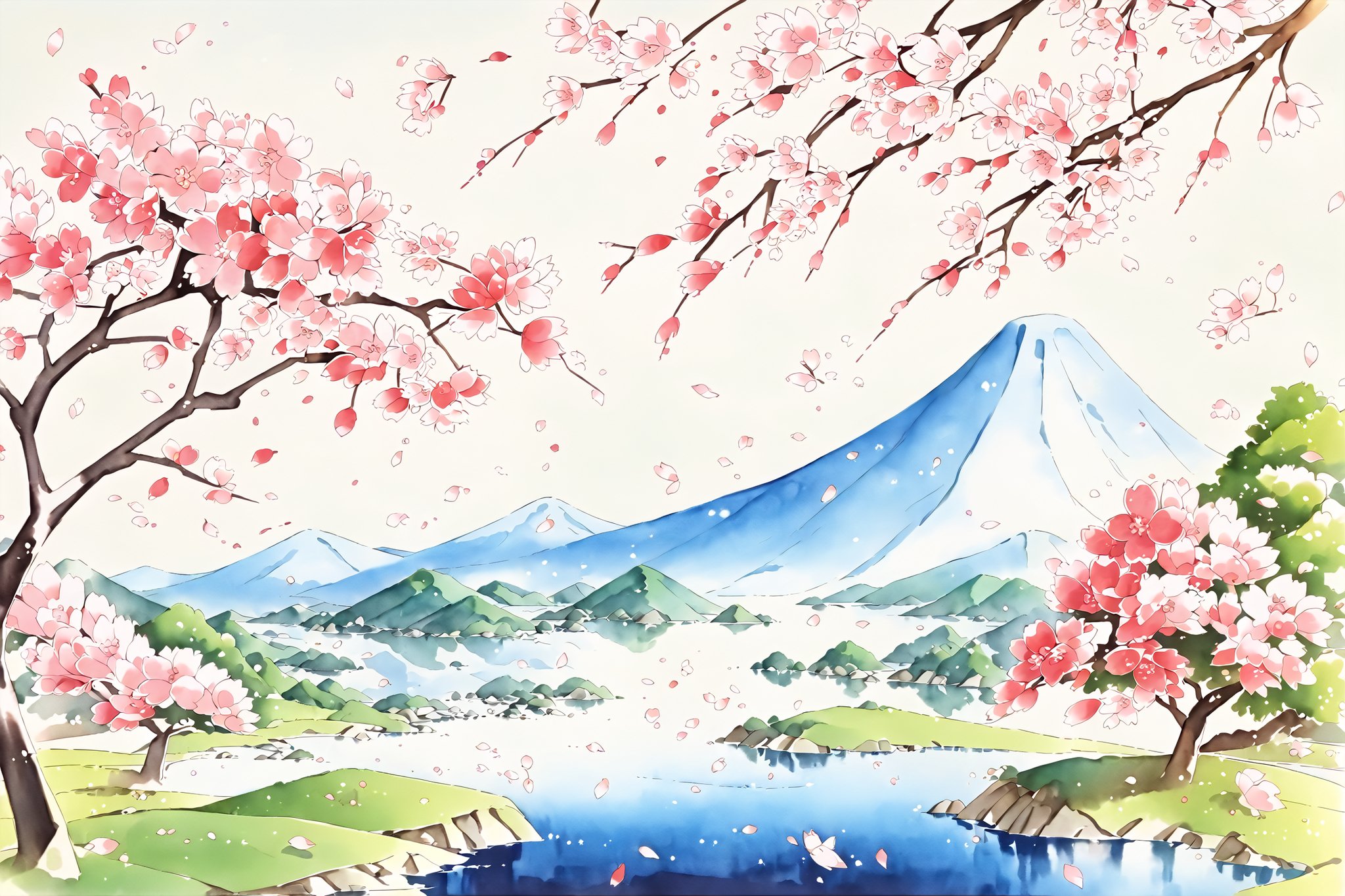 (watercolor_medium),  redriver,  finely detailed illustration,  Japanese landscapes with sakura trees,  beauty,  falling petals,  UHD,  4K,  1080P,<lora:EMS-61413-EMS:0.100000>,<lora:EMS-277181-EMS:0.900000>,<lora:EMS-266716-EMS:0.300000>,<lora:EMS-24184-EMS:0.200000>