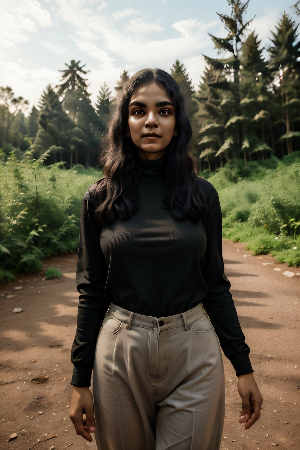 A stunning intricate full color portrait of (sks woman:1), wearing a black turtleneck, epic character composition, by ilya kuvshinov, alessio albi, nina masic, sharp focus, natural lighting, subsurface scattering, f2, 35mm, film grain