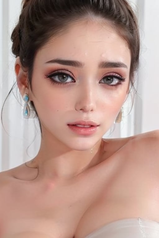 (masterpiece, best quality, photorealistic), 1girl, light brown hair, brown eyes, detailed skin, pore, lovely expression, close mouth, upper body, beauty model, White background, Detailedface, Realism, Epic ,Female, Portrait, Raw photo, Photography, Photorealism,Skin care,touching her clean face with fresh Healthy Skin, Beauty Cosmetics and Facial (masterpiece:1.5) (photorealistic:1.1) (bokeh) (best quality) (detailed skin texture pores hairs:1.1) (intricate) (8k) (HDR) (wallpaper) (cinematic lighting) (sharp focus), (eyeliner), (painted lips:1.2), (earrings),asian girl(masterpiece:1.5) (photorealistic:1.1) (bokeh) (best quality) (detailed skin texture pores hairs:1.1) (intricate) (8k) (HDR) (wallpaper) (cinematic lighting) (sharp focus), (eyeliner), (painted lips:1.2), (earrings),asian girl,Young beauty spirit ,realistic,Ava,Exquisite face,beautiful edgArg_woman,Makeup,alluring_lolita_girl, ashley