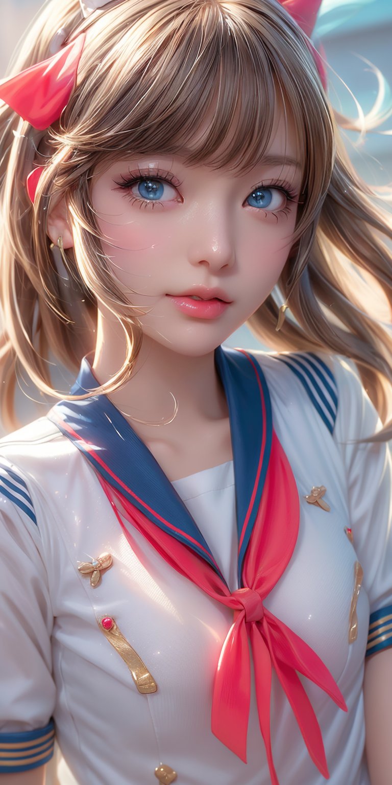 a close up of a woman in a sailor outfit and red boots, cute eyes, marin kitagawa fanart, painted in anime painter studio, range murata and artgerm, made with anime painter studio, extremely detailed artgerm, artgerm jsc, female anime character, ilya kuvshinov with long hair, portrait of a female anime hero,cute eyes