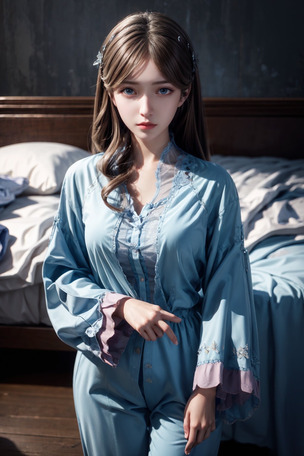 1girl, solo, looking at viewer, absurdres, extremely detailed CG, unity 8k wallpaper, best quality, masterpiece, cowboy shot,,pajamas,Soul land ,xxmixgirl