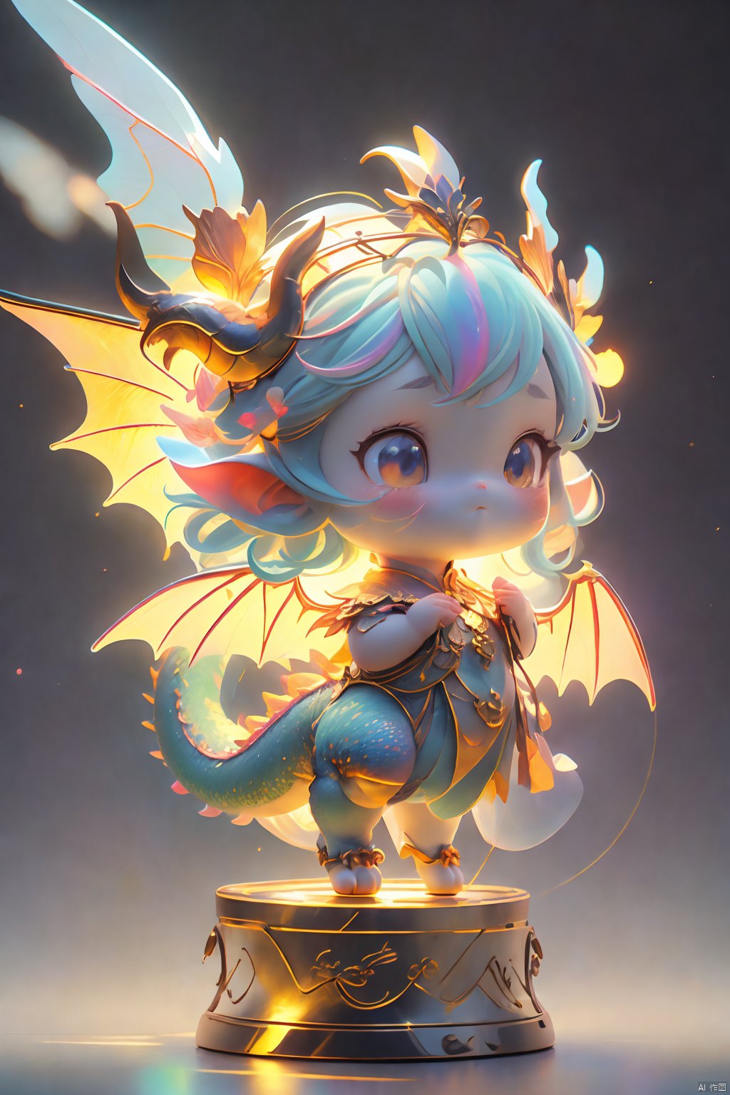 Best Quality,  Masterpiece,  Cute Little Dragon, Naked,  full body scales,  dragon tail,  dragon horns, （ Clear Color PVC Scales）, （ Clear Color Vinyl Wings）,  （Colorful Scales）,  Prism,  Holographic,  Chromatic Aberration,  Fashion Illustration,  Masterpiece,  8k,  Super Detailed,  pixiv, High Resolution,  Solo,  Ultra Detail,  Masterpiece,  (Detail Cute Face): 1.2,  (Masterpiece,  Best Quality: 1.3),  Beautiful Detail Glow,  Best Lighting,  (((Best Quality,  Textile Shadows,  Ultra Detail))),  Beauty and Aesthetics with High Detail,  Best Lighting,  High Resolution,  Detail,  Dynamic Lighting,  Ultra Detailed Skin,  Intricate Detail,  Ultra Detail,  Sharp Detail,  Coast,  (Full Body: 1.2),  Levitation,  xxhanfu halo cyber phoenix crown,  Light-electric style,  Cyberpunk Concept,<lora:EMS-268526-EMS:0.300000>,<lora:EMS-262422-EMS:0.400000>,<lora:EMS-22839-EMS:0.200000>,<lora:EMS-267842-EMS:0.200000>,<lora:EMS-272061-EMS:0.660000>