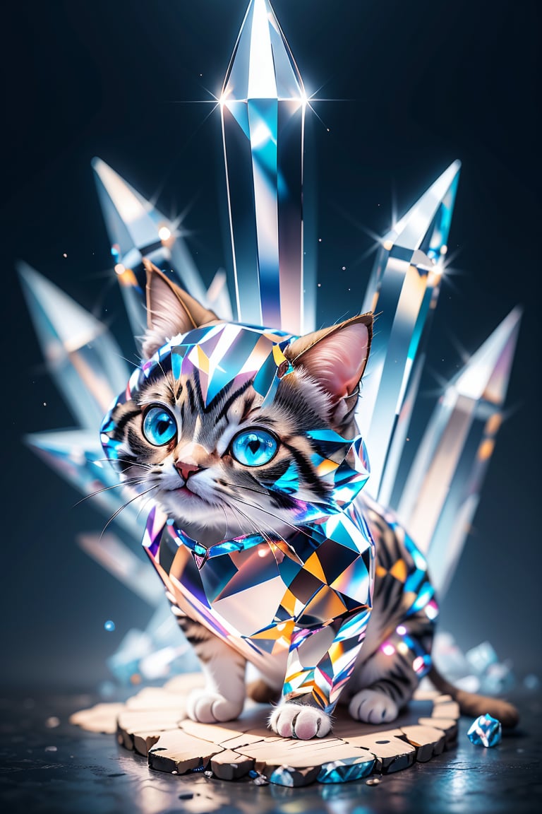 crystalline_style, crystalline style, crystal, cat, ,crystalline style