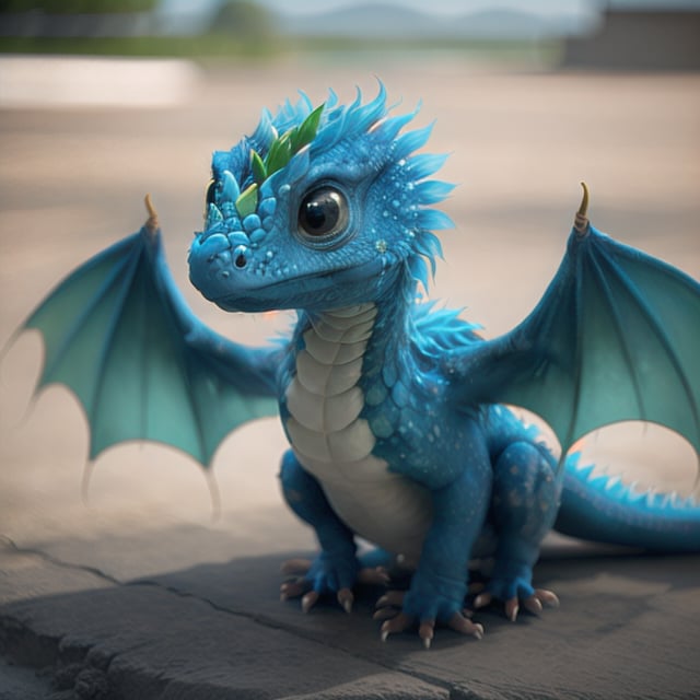 dragon, dragon cute, wings, simple_background, best quality, realistic