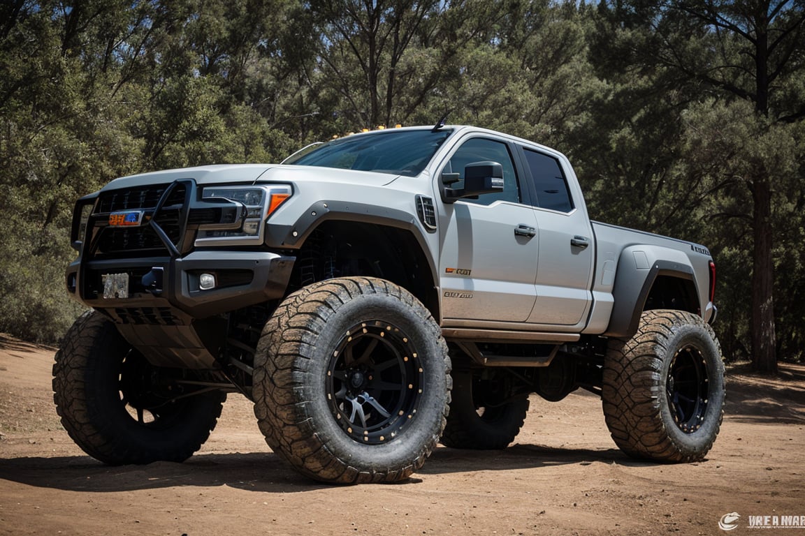 giant cyborg monster 4x4 truck, huge wheels