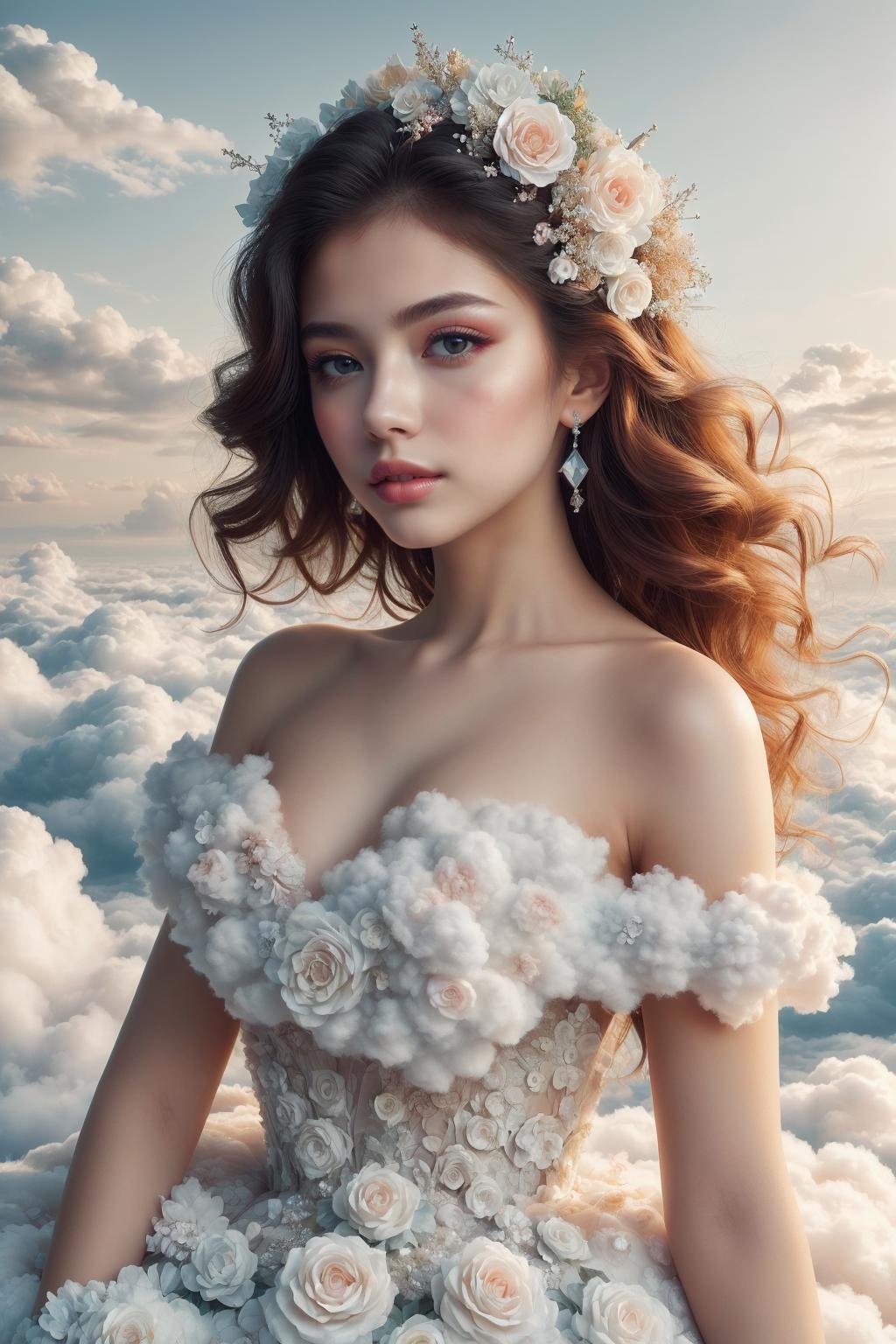 ((Masterpiece, best quality,edgQuality)), edgCloud, a woman wearing a dress made of clouds ,wearing edgCloud <lora:edgCloudDress:0.8>