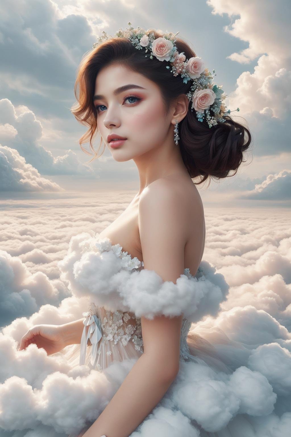 ((Masterpiece, best quality,edgQuality)), edgCloud, a woman wearing a dress made of clouds ,wearing edgCloud <lora:edgCloudDress:0.8>