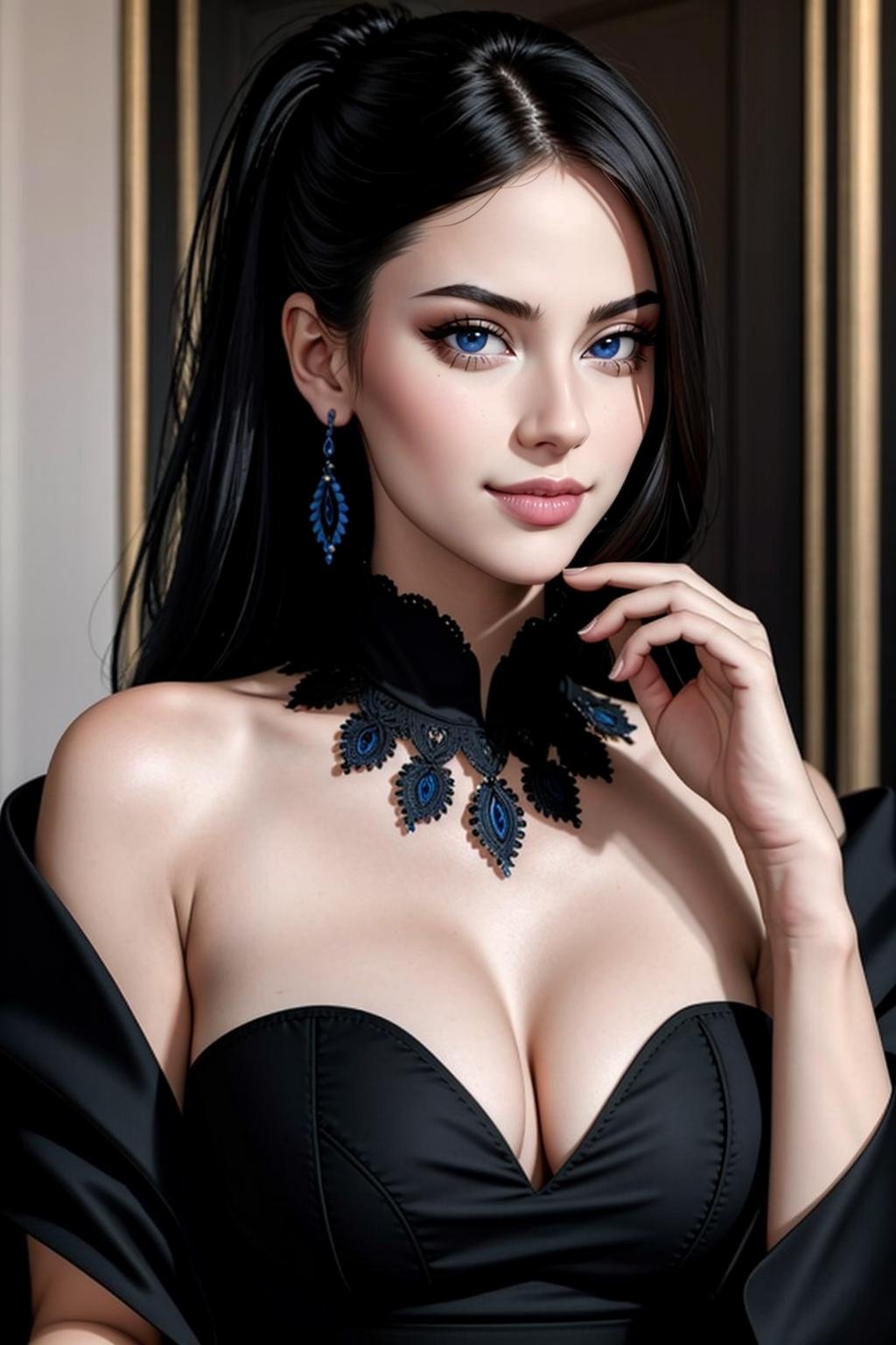 ((Masterpiece, best quality)), edgQuality,smirk,smug,Haute_Couture,edgCT, a woman in a ([blouse,chic top|designer dress]::0.5) ,wearing edgCT, <lora:edgLycorisChic:1>