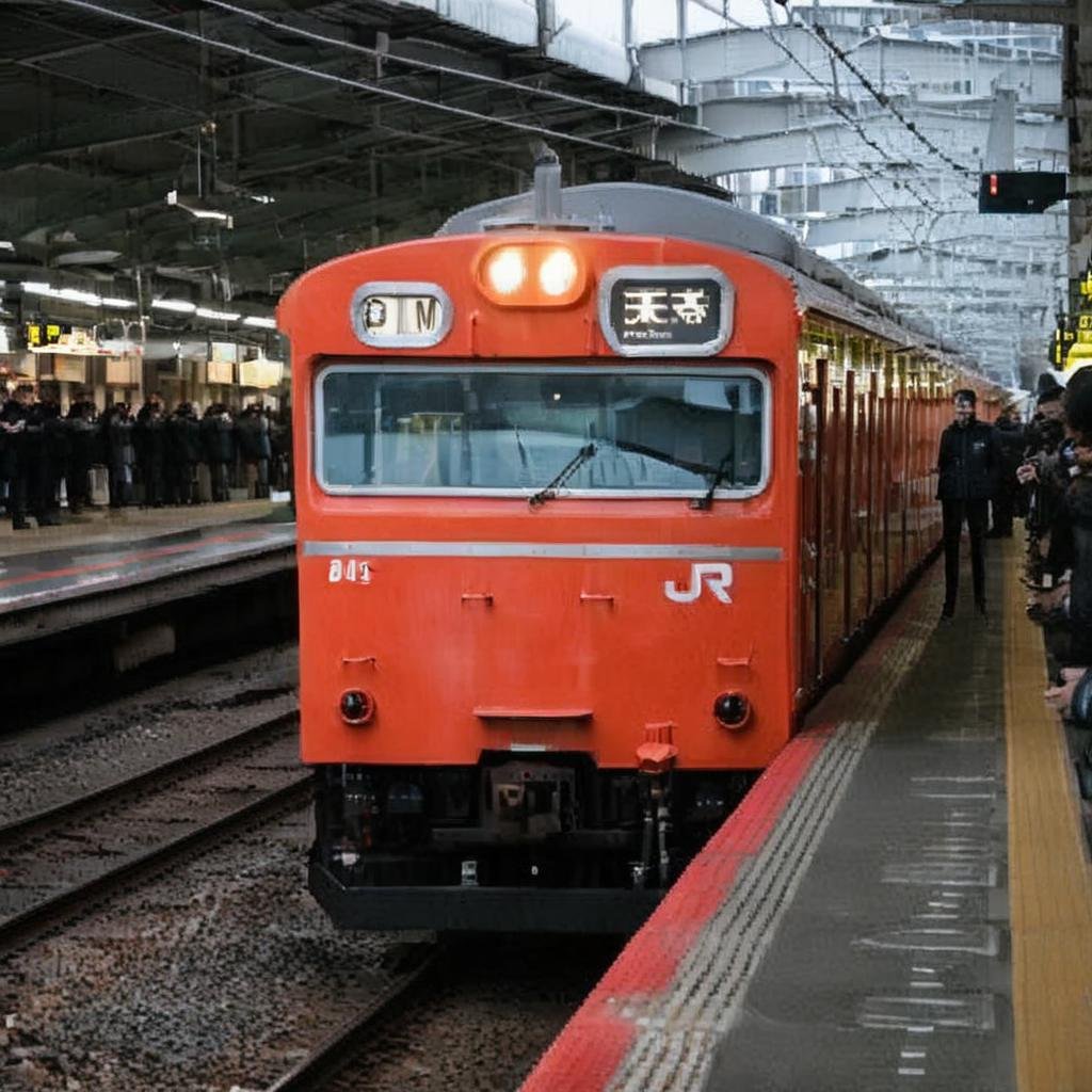 cinematic still best quality, ultra-detailed, illustration,JRE103, train, train station, railroad tracks, outdoors, real world location, photo background, 1boy, realistic, standing, scenery, headlight <lora:osaka_loop_linie_103_SDXL_V1:1> <lora:offset_0.2:0.5> . emotional, harmonious, vignette, highly detailed, high budget, bokeh, cinemascope, moody, epic, gorgeous, film grain, grainy