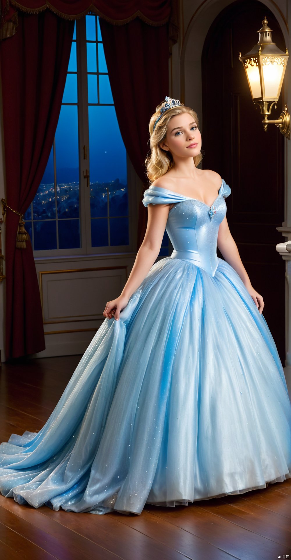  Ultra Realistic, cinematic lights,  glam pose, chill,princess gown, Ultra Realistic princess gown, Cinderella