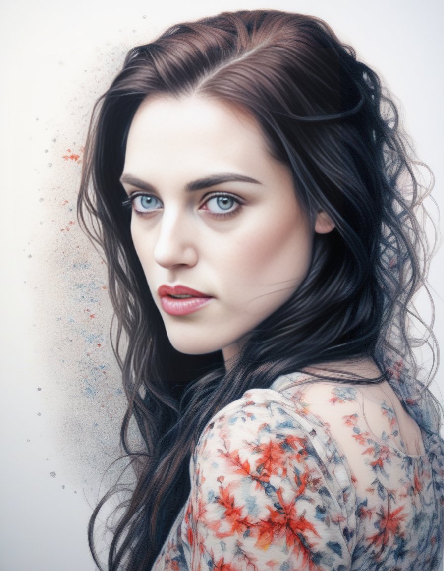 KatieMcgrath,<lora:KatieMcgrathSDXL:1>,A colored-pencil art of a beautiful woman.  Highly detailed. In the style of Agnes Cecile. The painting was recognized as a contest winner. It has been featured on CG Society.