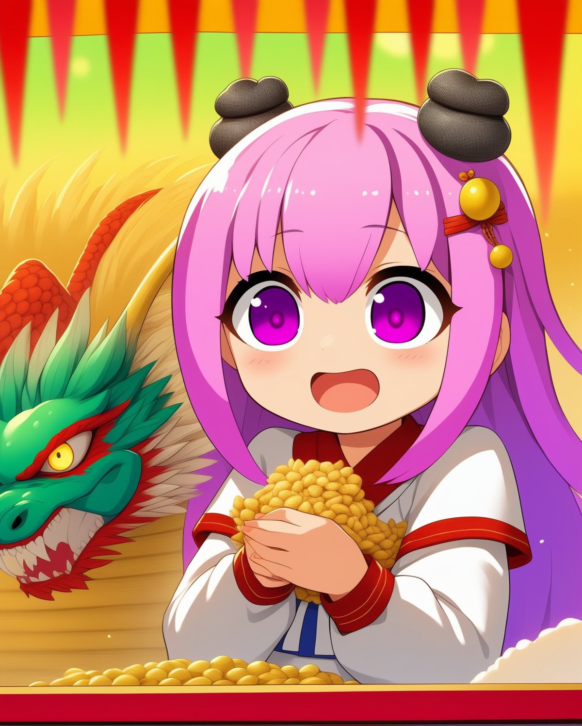 oniyome, dragon, setsubun, 
BREAK, 
1girl,solo,ONIYOME,art_booster,<lora:659095807385103906:1.0>