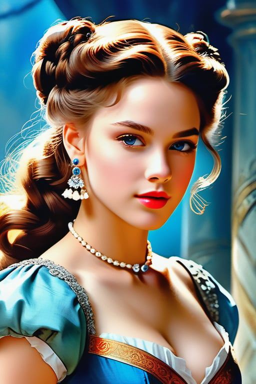 Intricate action film, portrait of a very beautiful girl, 19th century fashion, atmosphere, cinematography, photography, pencil, watercolor, bright rich colors, Charles Victor Thirion, Carl Eugen Keel, Carl Lundgren, <lora:EMS-52717-EMS:0.800000>, , <lora:EMS-48915-EMS:1.200000>