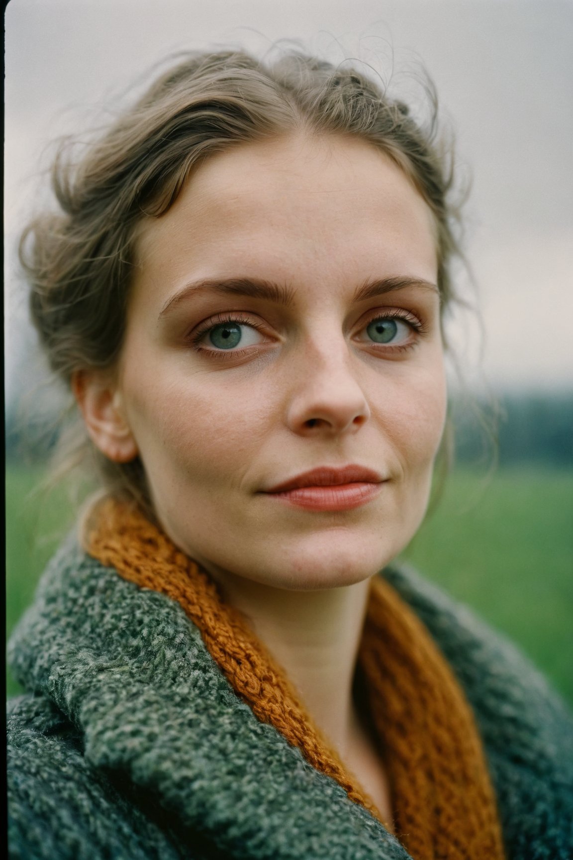 RAW Photo, a beautiful Slovakian woman, overcast weather, hyperdetailed photo, soft light, Kodak Ektar 100, rich emotive colors, DSLR