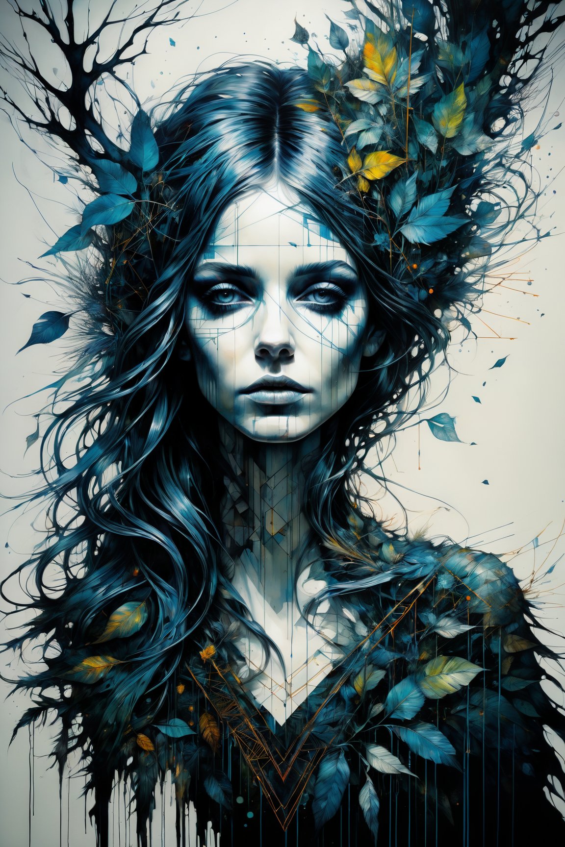 mysterious silhouette forest woman, by Minjae Lee, Carne Griffiths, Emily Kell, Geoffroy Thoorens, Aaron Horkey, Jordan Grimmer, Greg Rutkowski, amazing depth, masterwork, surreal, geometric patterns, intricately detailed, bokeh, perfect balanced, deep fine borders, artistic photorealism , smooth, great masterwork by head of prompt engineering