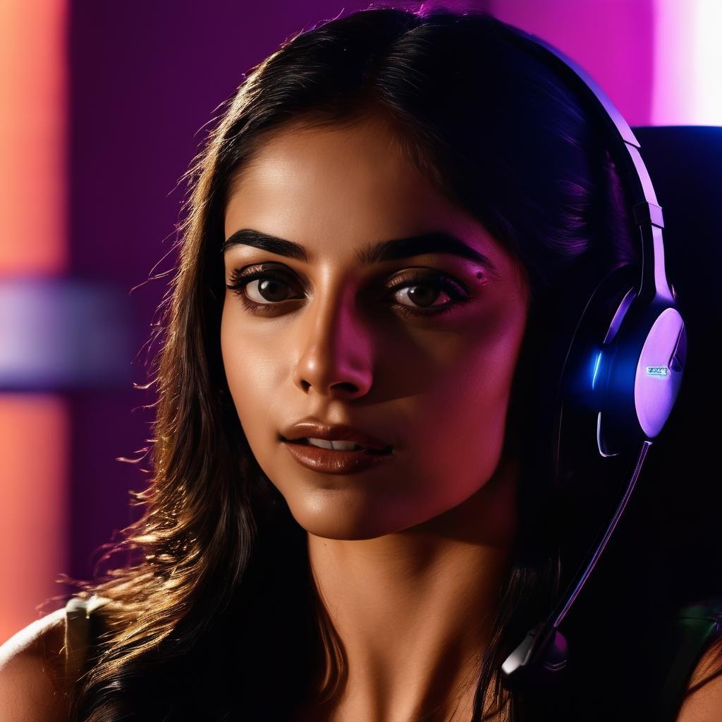 banita_sandhu, <lora:BanitaSandhuXL:1>, pro gamer, long hair, gaming headphones, sitting in front of a high end pc, gaming chair, girl gaming room, realistic, ((perfect eyes, detailed eyes,realistic eyes)), (masterpiece, best quality, ultra-detailed, best shadow), high contrast, (best illumination), ((cinematic light)), colorful, hyper detail, dramatic light, intricate details, (1 girl, solo) , ultra detailed artistic photography, dreamy, backlit, shadows, ultra high definition, 8k, ultra sharp focus, ultra high quality model, soft lighting, film photography, analogue photography, hyperrealism,, ((sharp face, detailed face, realistic face, naturtal skin, realistic skin, detailed skin, pores))